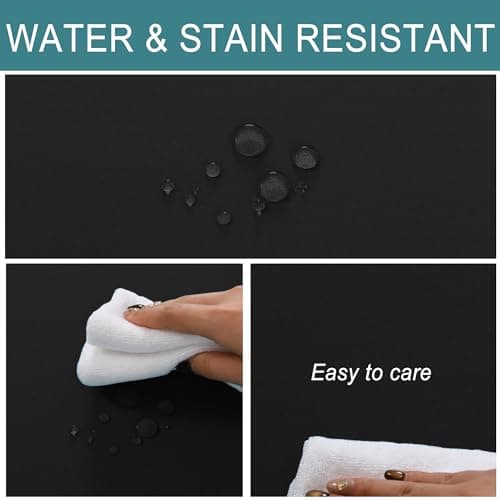 JIUZHEN Black Rectangle Polyester Table Cloth, Stain Resistant Waterproof Tablecloth for Dining Room Tables, Parties, Wedding, 54 * 80 Inch — view 4