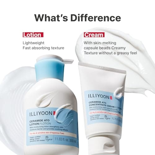 Illiyoon Ceramide Ato Lotion | Lightweight Moisturizer for Dry & Sensitive Skin, Barrier Repair for Face and Body, Mild for Babies, Vegan Certified, Korean Skincare, 2.29 fl.oz. — view 6