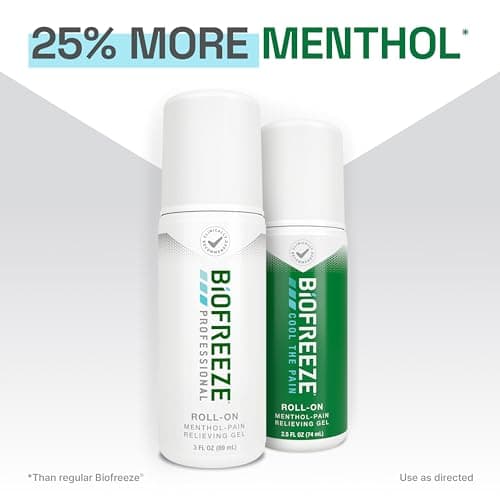 Biofreeze Professional Pain Relief Roll On, Knee & Lower Back Pain Relief, Arthritis Pain Reliever, Neck Pain Relief, Cooling Joint Pain Relief, Roll-On Menthol Gel 3 Fl Oz (Pack of 2) — view 8
