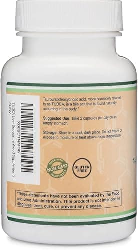 TUDCA Bile Salts Liver Support Supplement, 500mg Servings, Liver and Gallbladder Cleanse Supplement (60 Capsules, 250mg) Genuine Bile Acid TUDCA with Strong Bitter Taste by Double Wood — view 10
