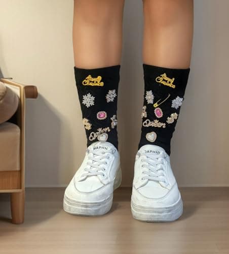 Christmas Charms for Socks - 24pcs Rhinestone Brooches & Pins for Women - Bulk Bling Gold Junk Sock Charms & Shoe Pins for Sambas & Sneakers - Women's Hat, Clothing Crafts & Jewelry Kit — view 4