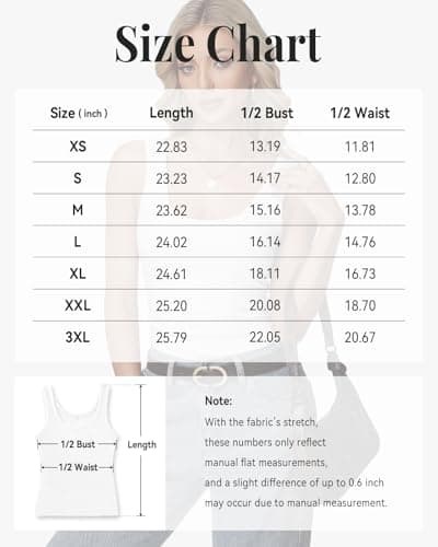 RIROW Tank Tops Women Womens White Sleeveless Summer Fitted Slim Fit Ribbed Square Neck Ladies Basic Tee 2026 New M — view 4