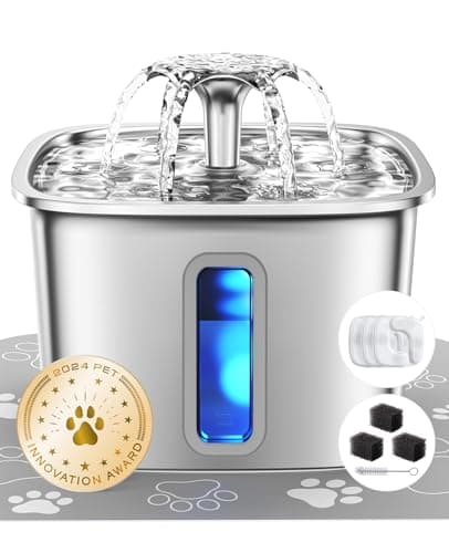 Veken Innovation Award Winner Stainless Steel Cat Water Fountain, 108oz
