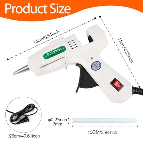SHJADE Hot Glue Gun with 30 Glue Sticks, 20W Mini Hot Melt Gun Kit(White) — view 3