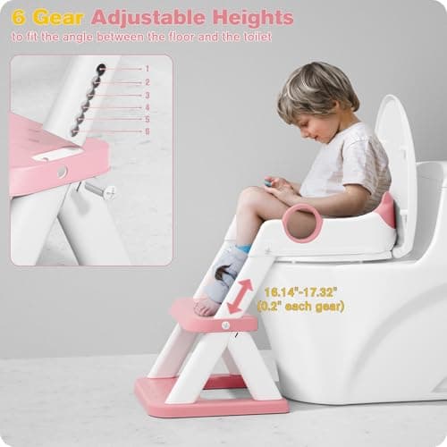 Rabb 1st Potty Training Seat, Upgrade Toddler Toilet Seat for Kids Boys Girls, 2 in 1 Potty Training Toilet, Splash Guard Anti-Slip Pad Step Stool — view 3