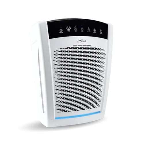 Hunter HP800 Air Purifiers for Home Large Room and Bedroom. True HEPA Air Purifier for Pets, Odors, Allergens, Smoke, Dust, VOC's. 4 Fan Speeds, Quiet Sleep Mode. Cleans 2585 Ft² per Hour. White
