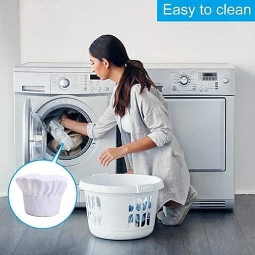 Chef Hat,Adult Premium Adjustable Elastic Baker Kitchen Cooking Chef Cap White — view 6