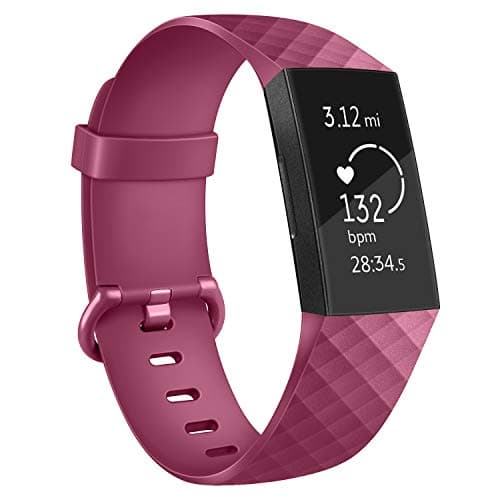 Vancle Bands Compatible with Fitbit Charge 4 / Charge 3 / Charge 3 SE Bands, Classic Soft Replacement Wristband Sport Strap for Fitbit Charge 4 and Charge 3 Charge 3 SE Fitness Activity Tracker Women Men Small Large (006, 4PCS(Black+Navy Blue+Wine+Mint Green), Large) — view 2
