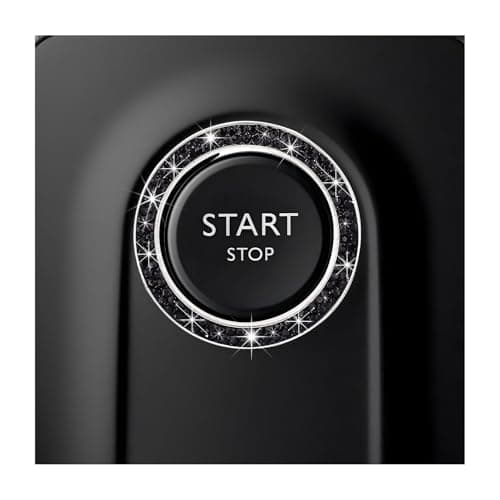 CCHRN Car Bling Engine Start Ring Decals, Crystal Rhinestone Push Start Button Decorative Ring, Universal Sparkling Key Ignition Knob Cover for Women Girls, Car Accessories (Black)