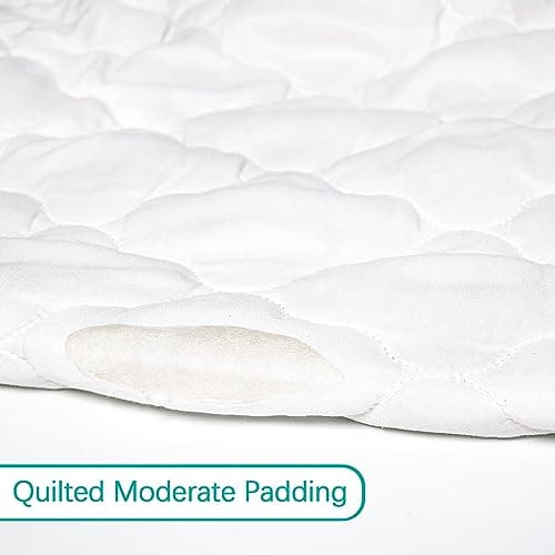 Crib Mattress Protector Sheets Fitted Waterproof Crib Mattress Pad Cover, Noiseless & Machine Wash 100% Absorbent Crib/Toddler Mattress Protector Sheet Quilted, White, 52" x 28" — view 6