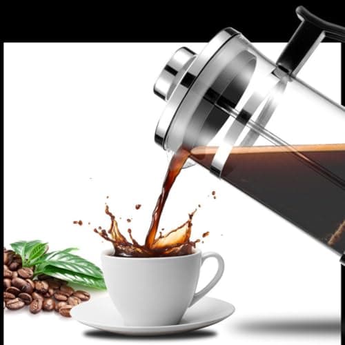 INOOMP 600ml Stainless Steel Manual Coffee Press Pot with Double-layer Heat Resistant Design, Multi-function Coffee Infuser and Easy to Wash Filter Teapot for Home Brewing — view 8