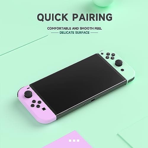 FZPYZO Switch Controller for Nintendo Switch, Replacement Switch Controllers Left and Right Wireless Switch JoyPad Controller Support Vibration/Screenshot/Wake Up. [nintendo_switch] (Purple Green) — view 2