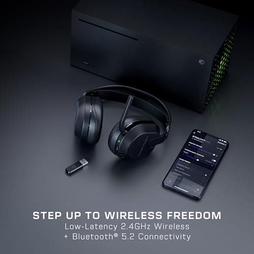 Turtle Beach Stealth 500 Wireless Gaming Headset Licensed for Xbox Series X|S, Xbox One & Works via Bluetooth with PC, Switch & Mobile – 40-Hr Battery, Memory Foam Cushions, Flip-to-Mute Mic – Black