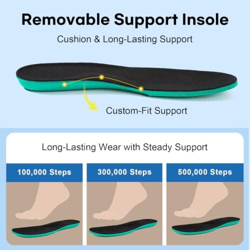 LongBay Mens Slippers with Removable Supportive Insole Slip on Casual House Shoes for Indoor Outdoor Bedroom Garden Black, 10 — view 2