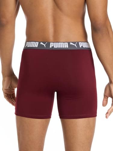 Puma Men's 5 Pack Performance Boxer Briefs, Ruby/Blue/Black/Grey, Medium — view 2