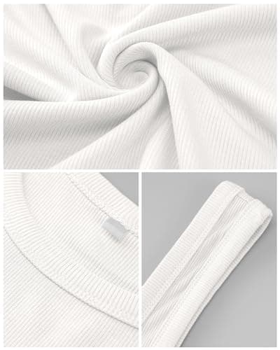RIROW Tank Tops Women White Crop Summer Ribbed Ahletic Top Ladies Tanks Going Out 2024 New S — view 2