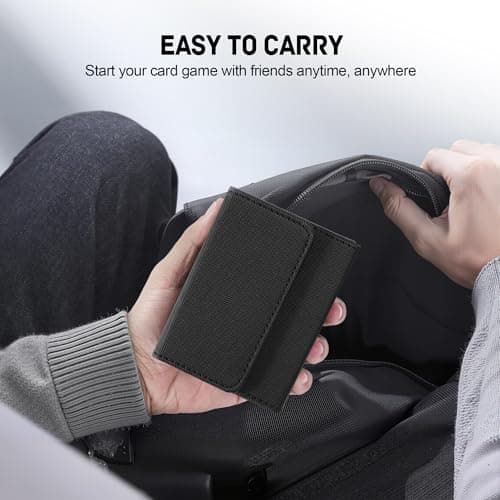 ZLCA Card Deck Box for Trading Cards, MTG Commander Deck Box Holds 120+ Single Sleeved, Leather Magnetic Card Storage Case Fits for TCG CCG Magic(Black Set) — view 4