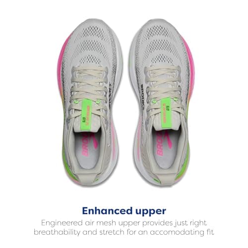 Brooks Women’s Adrenaline GTS 25 Supportive Running & Walking Shoe - Oyster/Pink/Green - 9 Medium — view 3