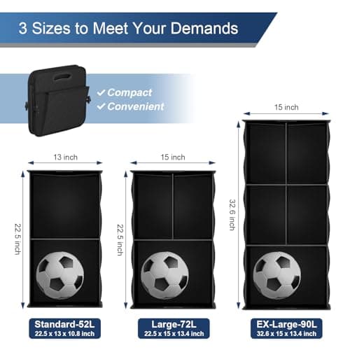 Femuar Large Capacity Trunk Organizer, Waterproof Car Accessory, Non-Slip, Foldable, Suitable for All Vehicles, Black — view 3