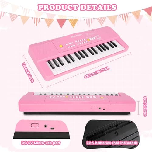37 Keys Kid Toddler Toy Piano Keyboard Electric Pianos with Microphone — view 5