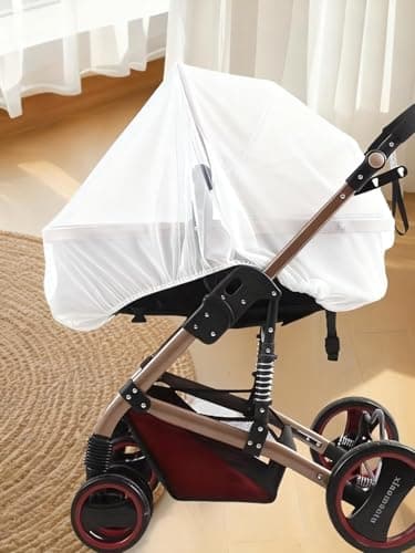 Full Coverage Insect Protection Baby Stroller Mosquito Net Portable Bug Shield for Outdoor Use — view 2