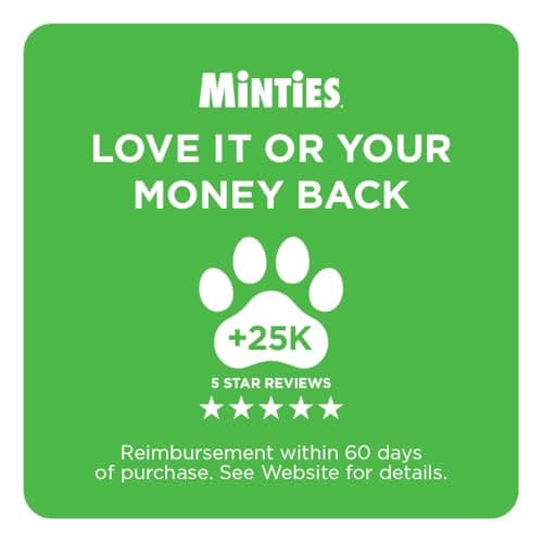 Minties Dog Dental Bone Treats, Tiny/Small Dental Dog Treats, 16 Ounces, Cleans Teeth, Fight Bad Breath, Removes Plaque and Tartar, 40 Count — view 7