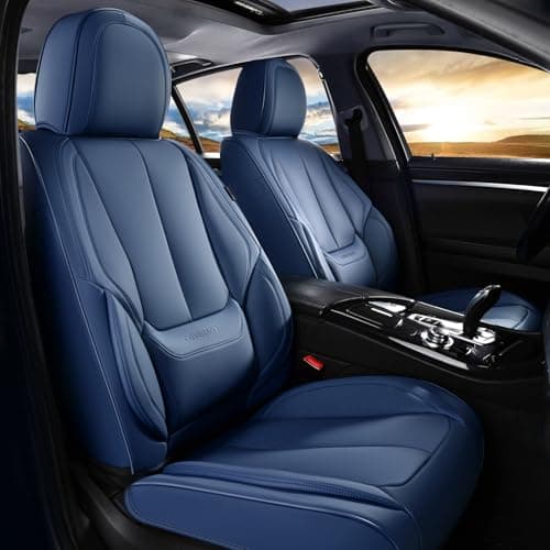 Coverado Seat Covers, Car Seat Covers Front Seats, Car Seat Cover, Car Seat Protector Waterproof, Car Seat Cushion Nappa Leather, Blue Seat Covers Carseat Cover Universal Fit for Most Cars