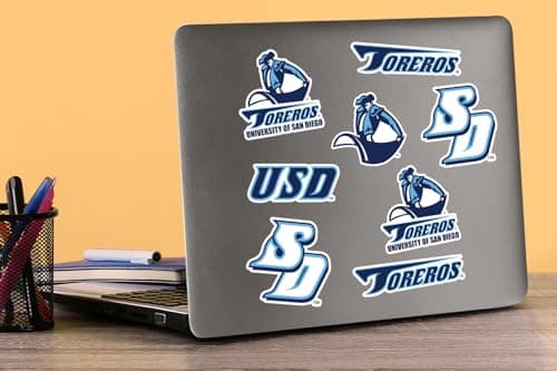 University of San Diego Spirit Logo Vinyl Large Deluxe Stickers Variety Pack - Laptop, Water Bottle, Scrapbooking, Tablet, Skateboard, Indoor/Outdoor — view 2