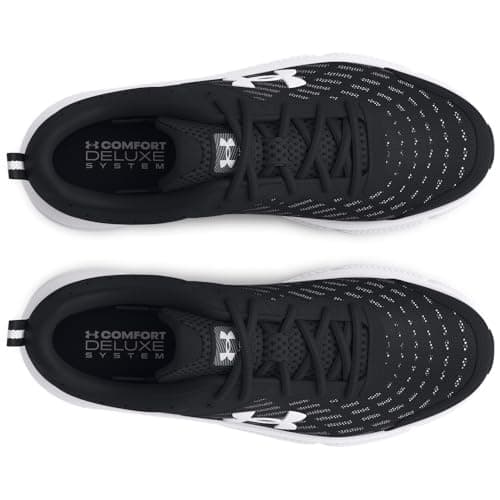 Under Armour Men's Charged Assert 10 Shoes, (001) Black/Black/White, 12 — view 3