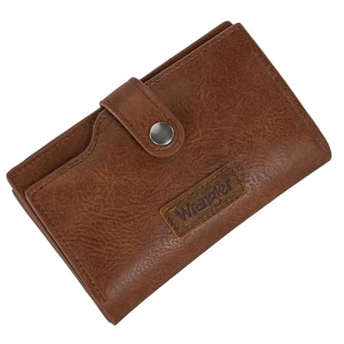 Wrangler Wallet for Women Bifold Card Holder with Zipper Pocket Ladies Clutch Purse with ID Window Brown WG119-W002BR — view 4