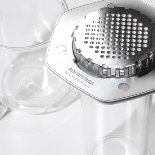 AeroPress Premium Coffee Press, Glass, Stainless Steel & Aluminum Coffee Maker, All-in-One French Press, Pour-Over & Espresso Style Manual Brewer, 2 Min Brew for Less Bitterness, More Flavor, Silver — view 2