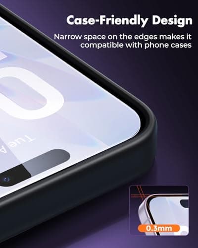 UNBREAKcable 3-Pack Screen Protector for iPhone 17, Double Shatterproof Tempered Glass [Easy Installation Frame] [9H Hardness] [99.99% HD Clear] [Case Friendly] for iPhone 6.3 inch — view 5