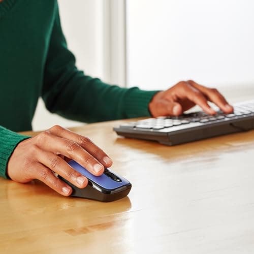 Amazon Basics 2.4 GHz Wireless Optical Computer Mouse with USB Nano Receiver, Portable, Easy Setup, Blue — view 4