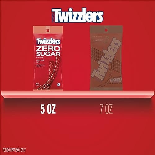 TWIZZLERS Zero Sugar Twists Strawberry Flavored Licorice Style, Chewy Candy Bags, 5 oz (12 Count) — view 2