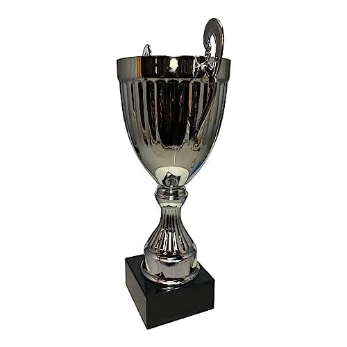 Express Medals 12 Inch Bright Metal Silver Color Trophy Cup - Event, Sport Tournaments, Competitions, Recognition Gift or Award, 12 Inches Tall x 7 Inches Wide at The Handles. AMC321