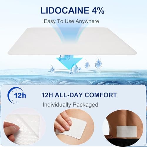 4% Lidocaine Pain Relief Gel Patches, Maximum Strength Topical Analgesic — view 2