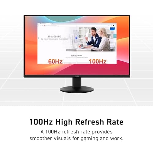 msi PRO MP272LE 27-inch IPS 1920 x 1080 (FHD) Computer Office Monitor, 100Hz, Adaptive Sync, HDMI, DisplayPort, Tilt, 4-Side Slim Bezel 1ms, Black — view 4