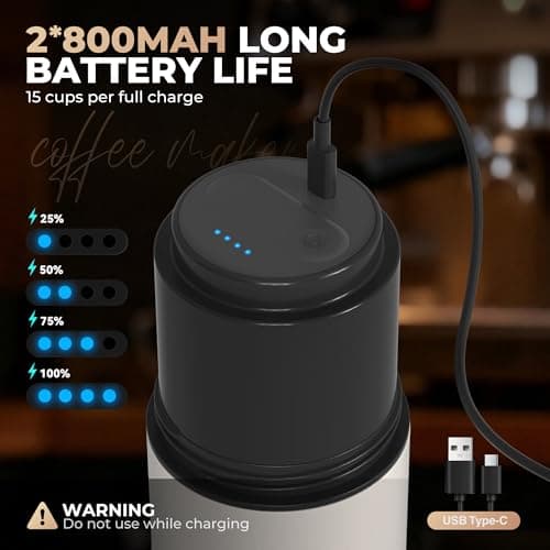 HAUSHOF Portable Electric Coffee Grinder, Travel Coffee Maker and Brewing Kit, Coffee Grinders for Home Use, Portable Pour Over Coffee Maker For Travel, Camping, Car — view 7