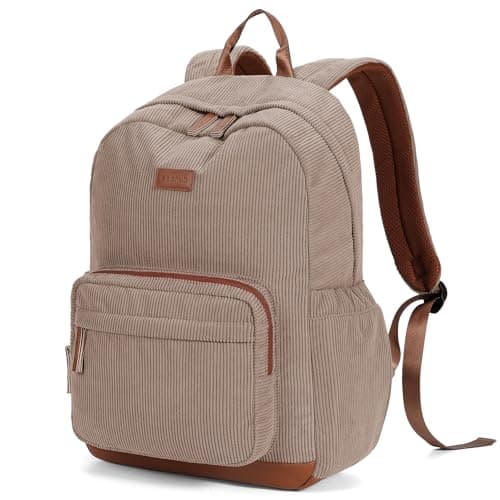 ECOHUB Women's Corduroy Backpack, Khaki Vintage Everyday College Bag