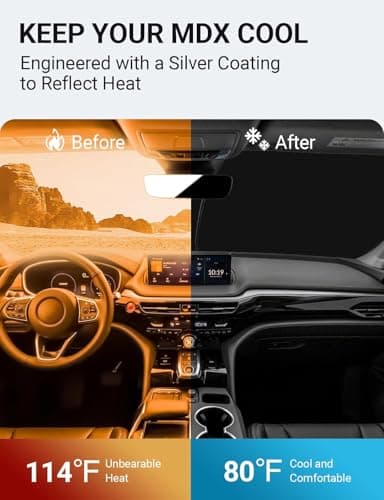 Proadsy Front Windshield Sun Shade Foldable Sunshade Protector Sun Visor Custom Fit 2022-2025 Acura MDX SUV, Base, Sport, Hybrid, A-Spec Accessories 2025 Upgrade