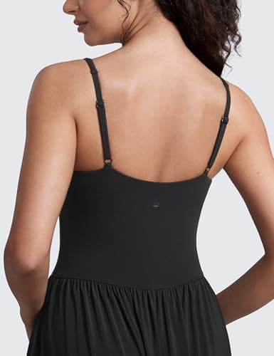 CRZ YOGA Square Neck Maxi Casual Dress Black Medium — view 4