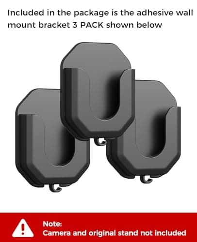 3 Pack Blink Camera No Drill No Screws Wall Mount Bracket for Blink Mini /Mini 2 /Blink Outdoor 4 /Blink Indoor Cameras, HBV Adhesive Mount(KMOUANTS Black Wall Mount for Blink Cameras) — view 5
