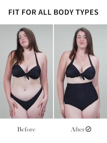 RELLECIGA Women's Black High Waisted Ruched Bikini Bottom Size X-Large
