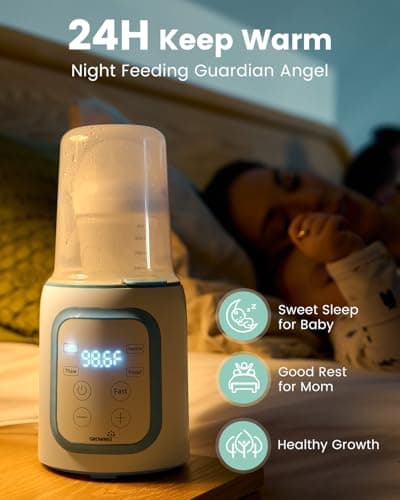 Grownsy Bottle Warmer, 8-in-1 Fast Baby Milk Warmer with Timer for Breastmilk or Formula, Accurate Temperature Control, Multifunctional Baby Bottle Warmers for All Bottles- Blue — view 3