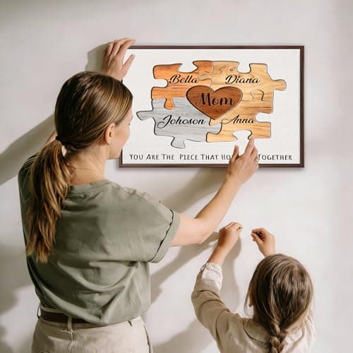 Personalized Mothers Day Idea Gifts for Mom from Daughter Son Kids Husband Custom Puzzles Sign Canvas Prints with Names for Mom Nana Grandma Customized Mother's Day Birthday Wall Art Decoration Gift — view 5