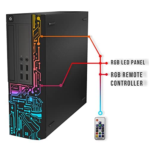 TechMagnet Computer Desktop PC, Core i7, Siwa 8, 16GB RAM, 128GB SSD, Dual 27 Inch Monitor, RGB Keyboard Mouse, XL Cheatsheet Desk Pad, RGB Speaker with Webcam, WiFi, Win 11 (Renewed) — view 2