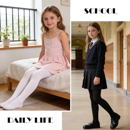 Century Star Ballet Tights for Girls Footed Dance Sockings Toddler Kids Soft Elasticity School Leggings Pantyhose Nude L — view 4