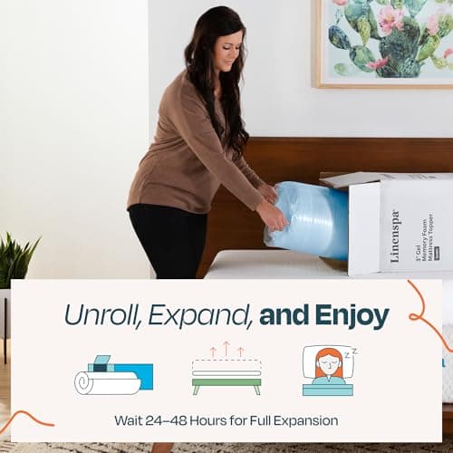Linenspa 3 Inch Memory Foam Mattress Topper, Gel Infused Twin Mattress Topper, CertiPUR-US Certified — view 5