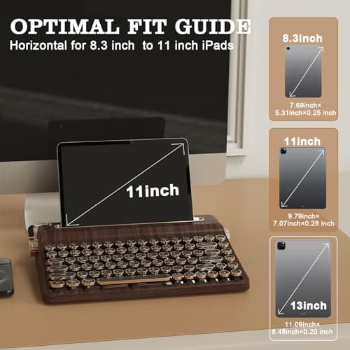 YUNZII QL75 Wireless Typewriter Hot Swap Retro Mechanical Keyboard,Punk Round Keycaps,RGB Backlit QMK/VIA Programmable, Multi-Device Keyboard with 2.4GHz/Type-C/BT5.0 (Wood, Cocoa Cream V2 Switch) — view 2