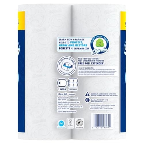 Charmin Ultra Soft Toilet Paper, 6 Mega Rolls = 24 Regular Rolls — view 14